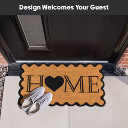JVL Eco-Friendly Latex Backed Coir Entrance Doormat, 40x70cm - Scalloped Home - Additional view 4