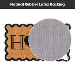 JVL Eco-Friendly Latex Backed Coir Entrance Doormat, 40x70cm - Scalloped Home - Additional view 6