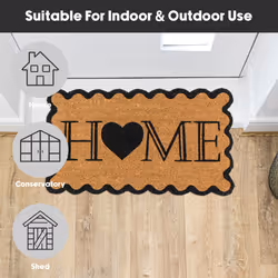 JVL Eco-Friendly Latex Backed Coir Entrance Doormat, 40x70cm - Scalloped Home - Additional view 7