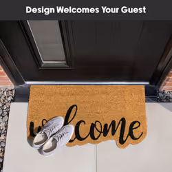 JVL Eco-Friendly Latex Backed Coir Entrance Doormat, 40x70cm - Shaped Welcome - Additional view 4