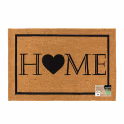 JVL Eco-Friendly Latex Backed Coir Entrance Doormat, 60x90cm - Heart Home Welcome