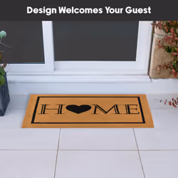 JVL Eco-Friendly Latex Backed Coir Entrance Doormat, 60x90cm - Heart Home Welcome - Additional view 4