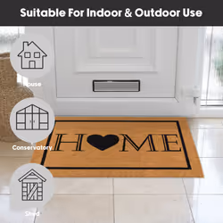 JVL Eco-Friendly Latex Backed Coir Entrance Doormat, 60x90cm - Heart Home Welcome - Additional view 7