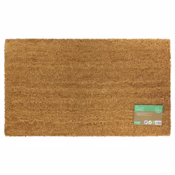 JVL Manor Plain Natural Coir Backed Door Mat, Latex, Brown, 40 x 60 cm