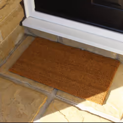 JVL Manor Plain Natural Coir Backed Door Mat, Latex, Brown, 40 x 60 cm