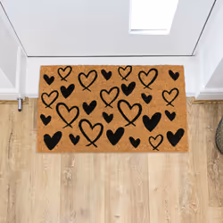 JVL Eco-Friendly Latex Backed Coir Entrance Doormat, 40x70cm - Hearts - Additional view 11