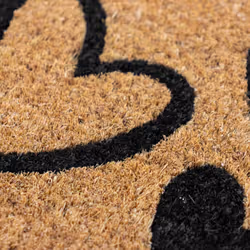 JVL Eco-Friendly Latex Backed Coir Entrance Doormat, 40x70cm - Hearts