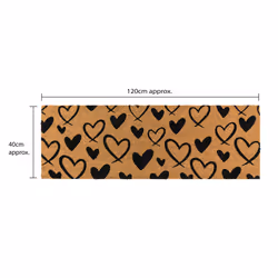 JVL Eco-Friendly Latex Backed Coir Entrance Doormat Runner, 40x120cm - Hearts - Additional view 10