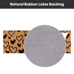 JVL Eco-Friendly Latex Backed Coir Entrance Doormat Runner, 40x120cm - Hearts - Additional view 6