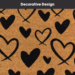 JVL Eco-Friendly Latex Backed Coir Entrance Doormat Runner, 40x120cm - Hearts - Additional view 7