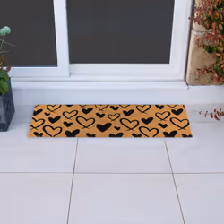 JVL Eco-Friendly Latex Backed Coir Entrance Doormat Runner, 40x120cm - Hearts - Additional view 9