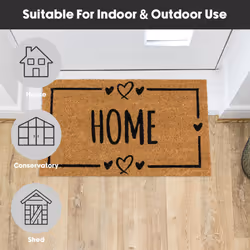 JVL Eco-Friendly Latex Backed Coir Entrance Doormat, 40x70cm - Home Hearts - Additional view 7