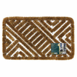 JVL Boston Natural Coir Steel Scraper Outdoor Entrance Floor Door Mat, Metal, Brown, 45 x 75 cm