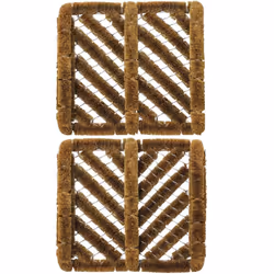 JVL Boston Natural Coir Boot Scraper Mat, 30 x 35 cm