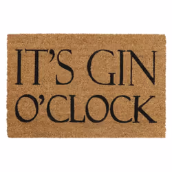 Eco-Friendly Latex Backed Coir Door Mat, Gin O'Clock
