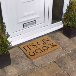 Eco-Friendly Latex Backed Coir Door Mat, Gin O'Clock