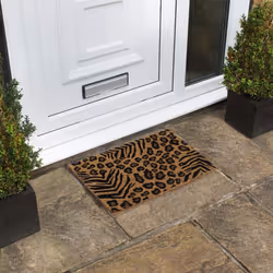 Eco-Friendly Latex Backed Coir Door Mat, Animal Print