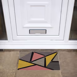 Eco-Friendly Latex Backed Coir Door Mat, Abstract