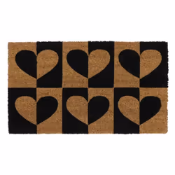 Eco-Friendly Latex Backed Coir Door Mat, Heart to Heart