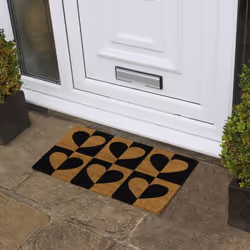 Eco-Friendly Latex Backed Coir Door Mat, Heart to Heart