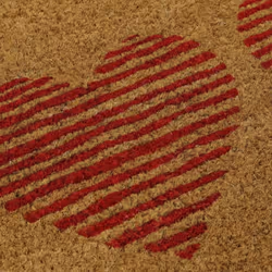 Eco-Friendly Latex Backed Coir Door Mat, Three Hearts