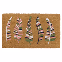 Eco-Friendly Latex Backed Coir Door Mat, Feathers