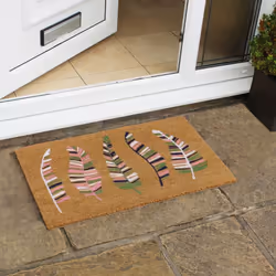 Eco-Friendly Latex Backed Coir Door Mat, Feathers