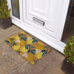 Eco-Friendly Latex Backed Coir Door Mat, Lemons