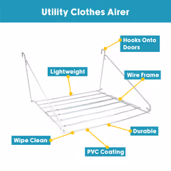 JVL Over-Door Clothes Airer Rail