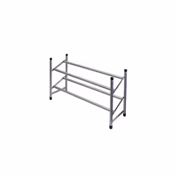 JVL Two Tier Stackable and Extendable Shoe Rack Storage Organiser, Metal, Grey