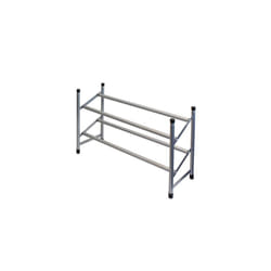 JVL Two Tier Stackable and Extendable Shoe Rack Storage Organiser, Metal, Grey