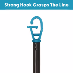 JVL Adjustable Telescopic Lightweight Clothes Line Prop, Grey/Teal, 132-240cm