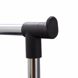 JVL 11-021 Adjustable Garment Rack Clothing Rail with Wheels, Metal, Black