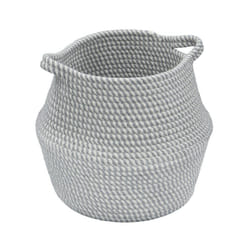 JVL Edison Round Belly Cotton Rope Storage, Medium, Grey