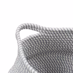JVL Edison Round Belly Cotton Rope Storage, Medium, Grey