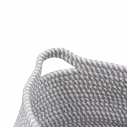 JVL Edison Round Belly Cotton Rope Storage, Large, Grey