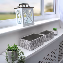 JVL Argyle Set of 2 Rectangular Storage Baskets