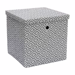 JVL Argyle Foldable Square Paper Storage