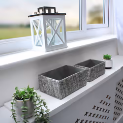 JVL Urban Set of 2 Rectangle Paper Storage Baskets