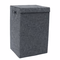 JVL Shadow Fabric Foldable Laundry Hamper with Lid