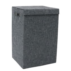 JVL Shadow Fabric Foldable Laundry Hamper with Lid