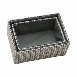 JVL Silva Rectangular Fabric Storage Baskets, Set of 2, Grey