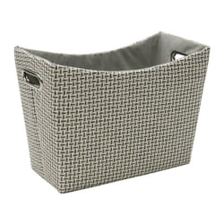 JVL Silva Fabric Magazine Holder with Inset Handles, Grey