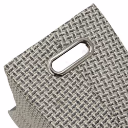JVL Silva Fabric Magazine Holder with Inset Handles, Grey