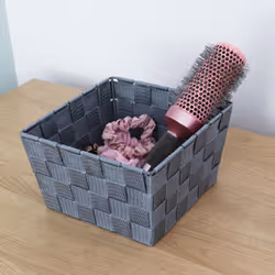 JVL Vichy Square Nylon Storage Basket