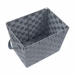 JVL Vichy Rectangular Nylon Storage Basket With Handles