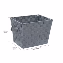 JVL Vichy Rectangular Nylon Storage Basket With Handles - Additional view 6