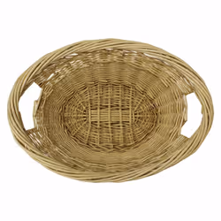 JVL Willow All Purpose Laundry Basket with Inset Handles, Wood, 58 x 43 x 25cm