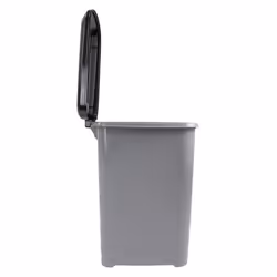 JVL Slim Plastic Lidded Foot Pedal Waste Bin, 40L, Grey