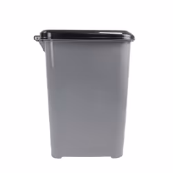 JVL Slim Plastic Lidded Foot Pedal Waste Bin, 40L, Grey